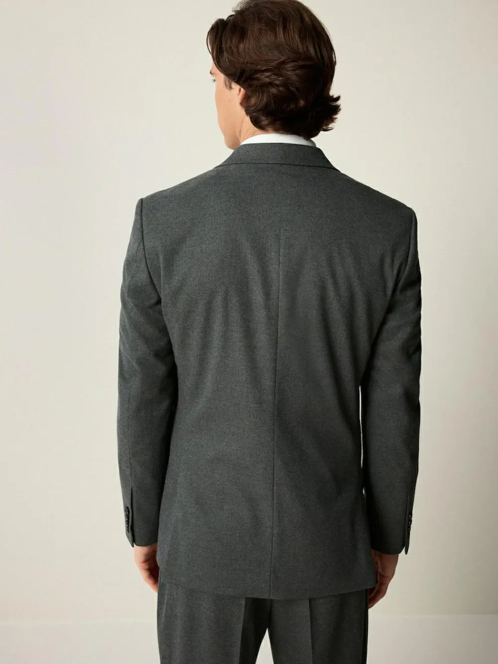 Best Next Slim Fit Flannel Suit Jacket Grey