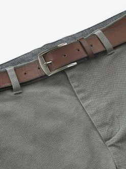 Discount Next Slim Fit Printed Belted Soft Touch Chino Trousers Grey