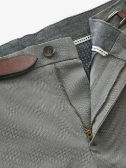 Discount Next Slim Fit Printed Belted Soft Touch Chino Trousers Grey