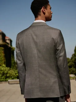 Next Slim Fit Signature Cerutti 100% Italian Wool Suit Jacket^ Grey Suits