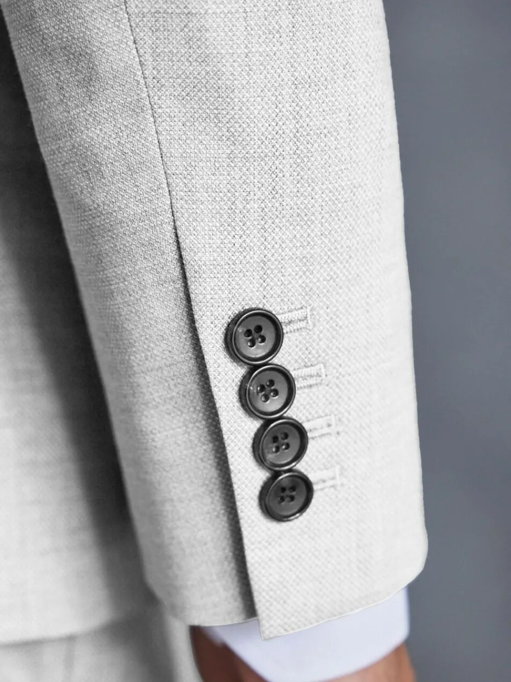 Next Slim Fit Signature Tollegno Italian Wool Textured Suit Jacket^ Grey Suits