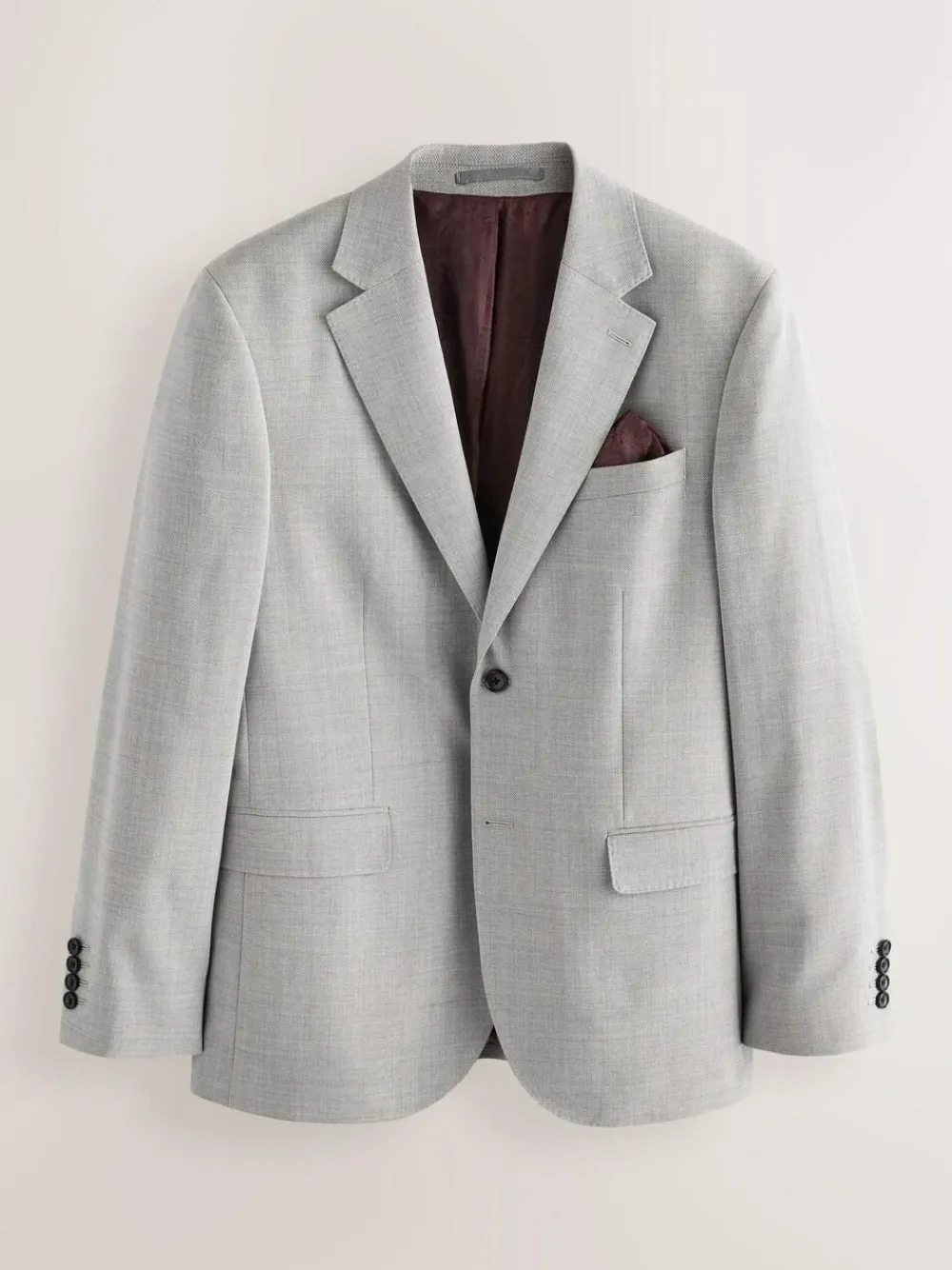 Next Slim Fit Signature Tollegno Italian Wool Textured Suit Jacket^ Grey Suits