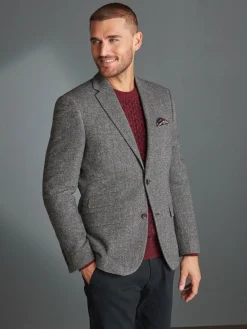 Next Slim Fit Signature Wool Blend Herringbone Nova Fides Blazer^ Blazers & Formal Jackets