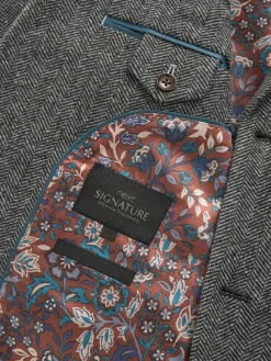 Next Slim Fit Signature Wool Blend Herringbone Nova Fides Blazer^ Blazers & Formal Jackets