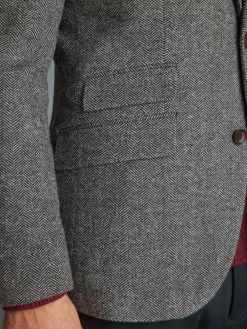 Next Slim Fit Signature Wool Blend Herringbone Nova Fides Blazer^ Blazers & Formal Jackets