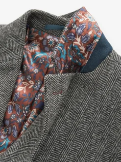 Next Slim Fit Signature Wool Blend Herringbone Nova Fides Blazer^ Blazers & Formal Jackets