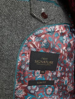 Next Slim Fit Signature Wool Blend Herringbone Nova Fides Blazer^ Blazers & Formal Jackets