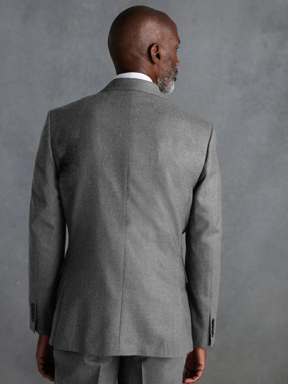 Next Slim Fit Signature Zignone Italian Wool Cashmere Blend Flannel Suit Jacket Grey