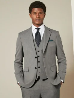 Next Grey Slim Fit Textured Suit Jacket^ Grey Suits|Blazers & Formal Jackets