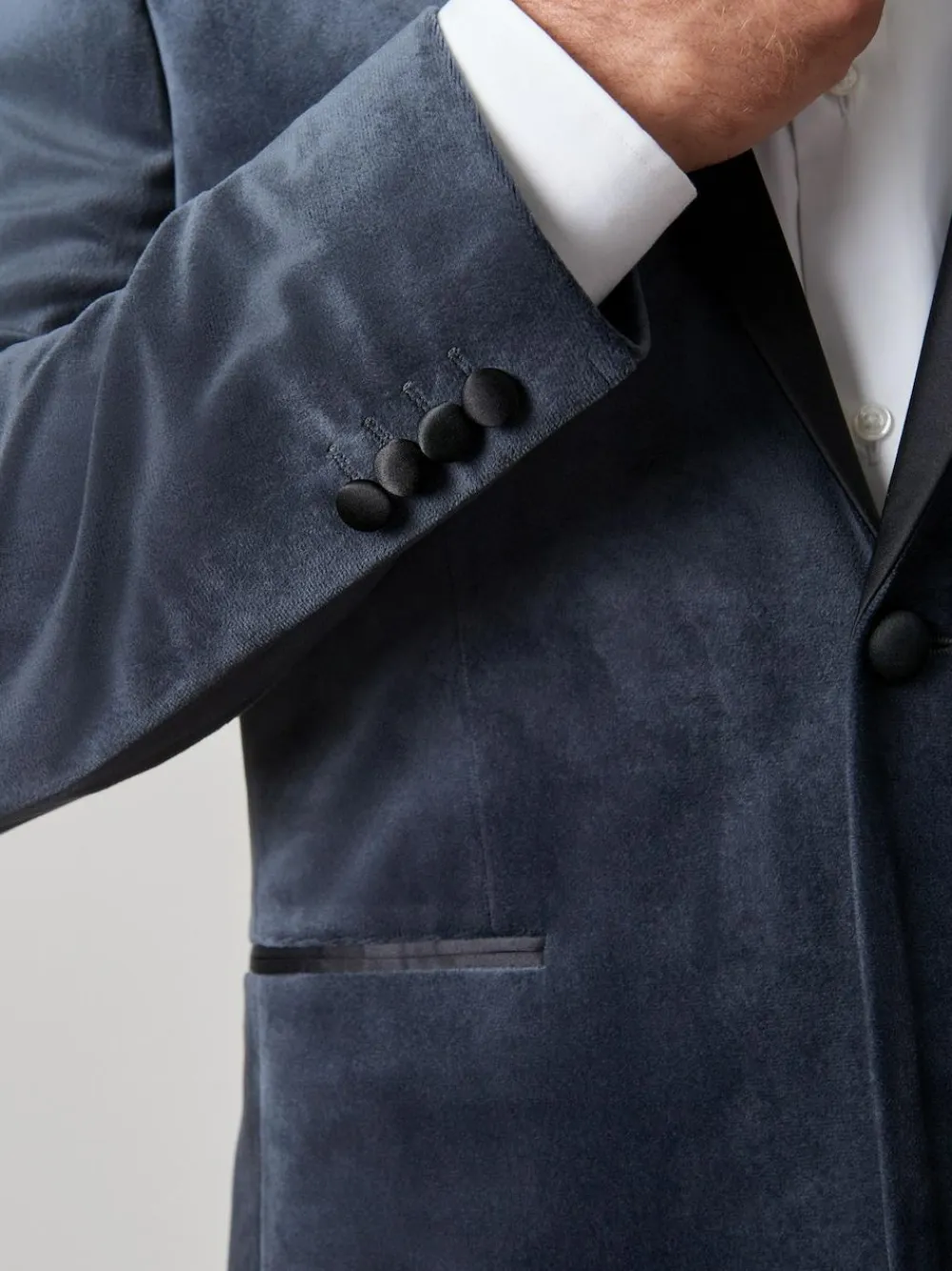 Next Slim Fit Velvet Blazer^ Grey Suits|Blazers & Formal Jackets