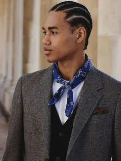 Discount Next Grey Slim Fit Wool Blend Herringbone Stripe Suit Jacket