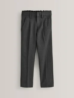 Online Next Slim Waist School Pleat Front Trousers (3-17yrs) Grey