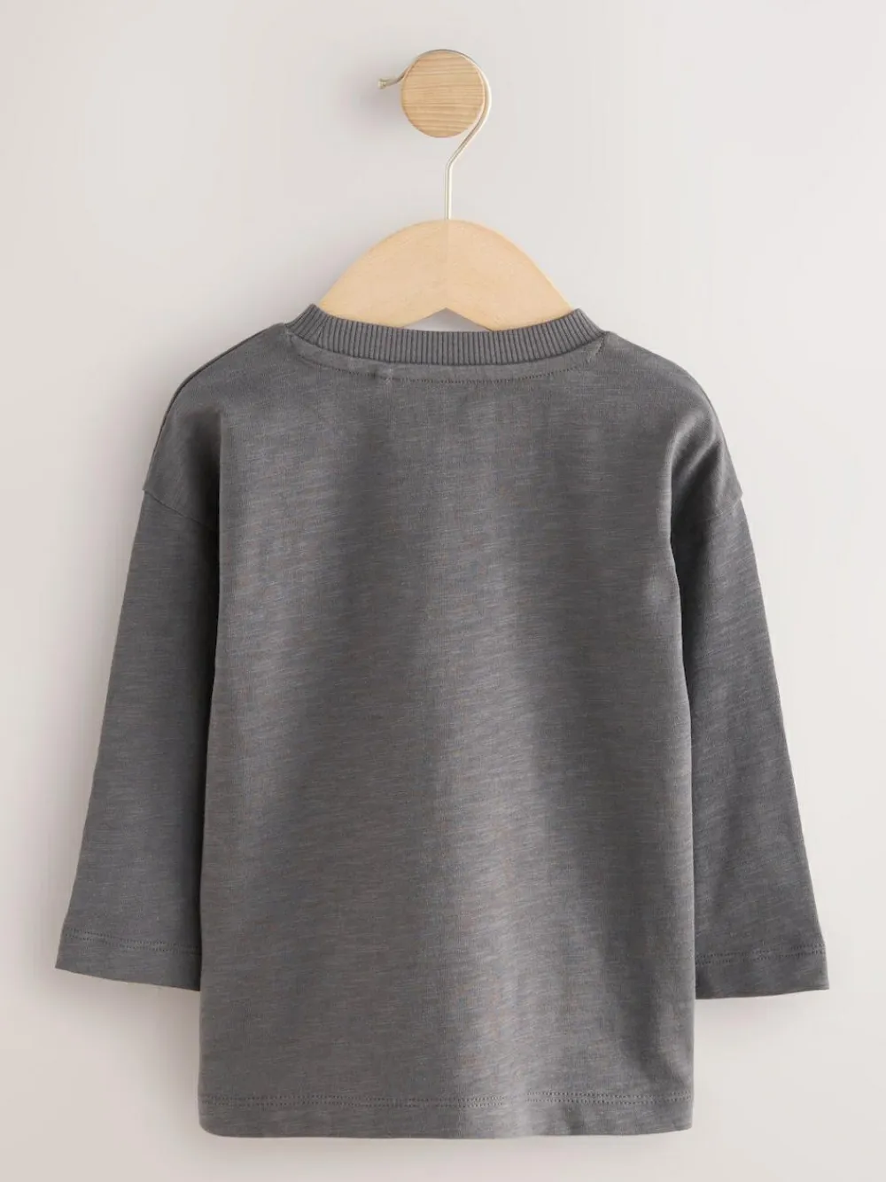 Next Grey Slogan Long Sleeves Semi Plain T-Shirt (3mths-7yrs)^BOY T-Shirts