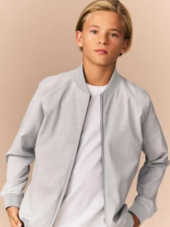 Next Grey Smart Bomber Jacket (3-16yrs)^BOY Suits & Vest|Coats & Jackets