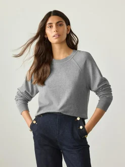 Best Next Grey Soft Touch Crew Neck Cotton Rich Jumper