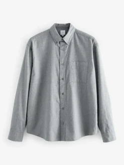 Next Grey Soft Touch Oxford Long Sleeve Shirt^ Shirts