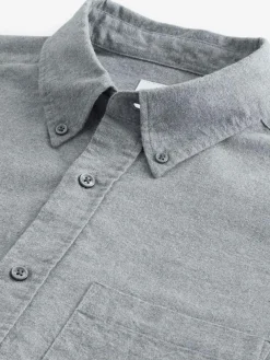 Next Grey Soft Touch Oxford Long Sleeve Shirt^ Shirts
