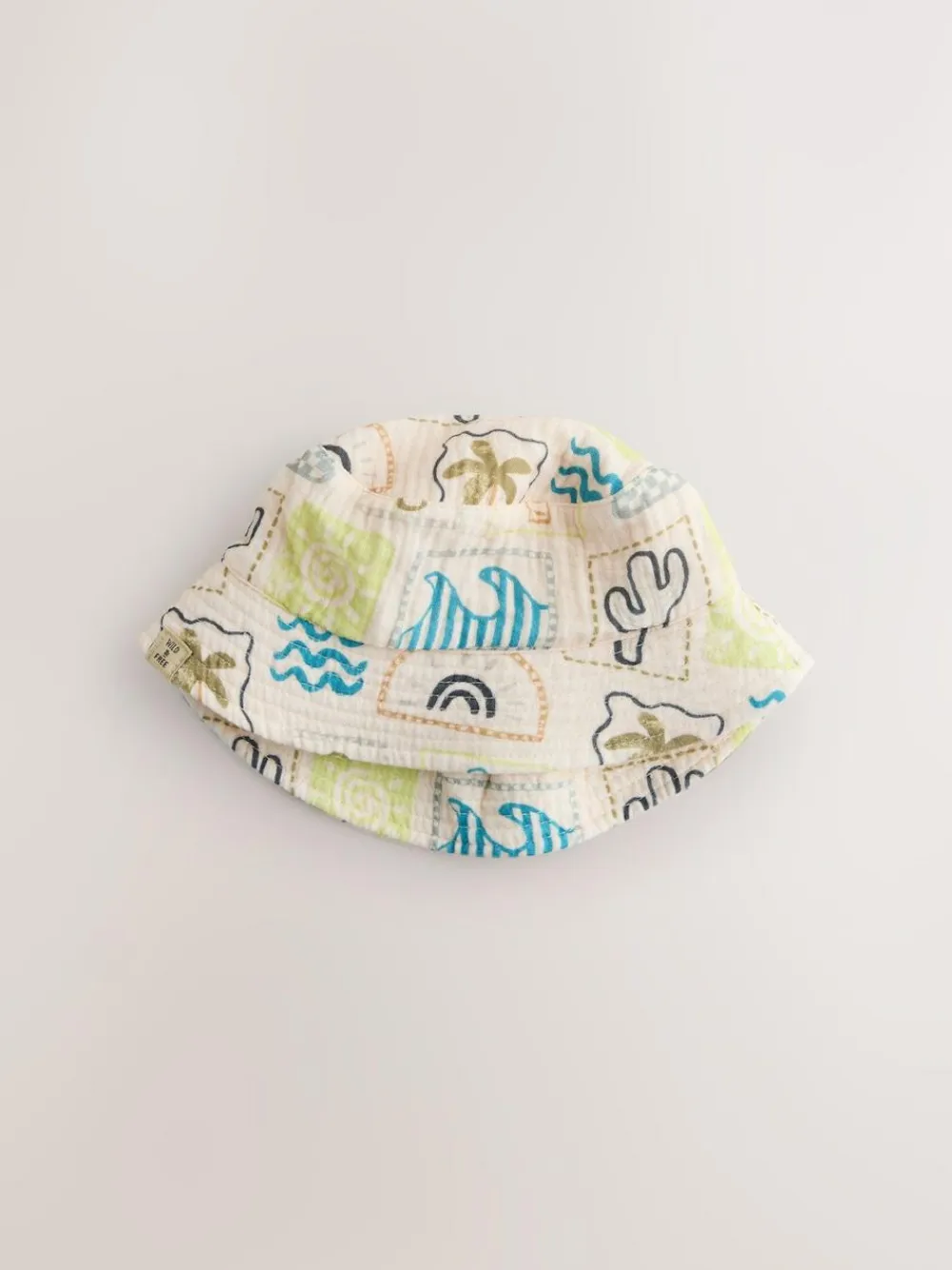 Online Next Grey Stampy Printed Woven Baby Bucket Hats 2 Pack (0mths-2yrs)
