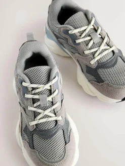 Sale Next Standard Fit (F) Lace Up Trainers Grey