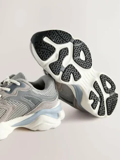 Sale Next Standard Fit (F) Lace Up Trainers Grey