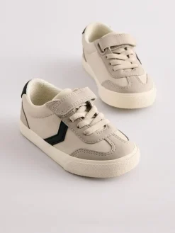 Next Grey Standard Fit (F) Touch Fastening Elastic Lace Trainers^BOY Sneakers|Sneakers