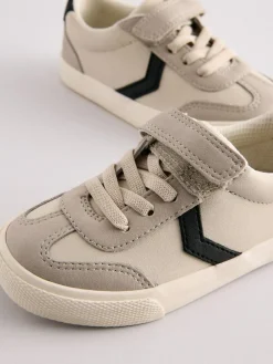 Next Grey Standard Fit (F) Touch Fastening Elastic Lace Trainers^BOY Sneakers|Sneakers