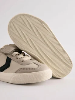 Next Grey Standard Fit (F) Touch Fastening Elastic Lace Trainers^BOY Sneakers|Sneakers