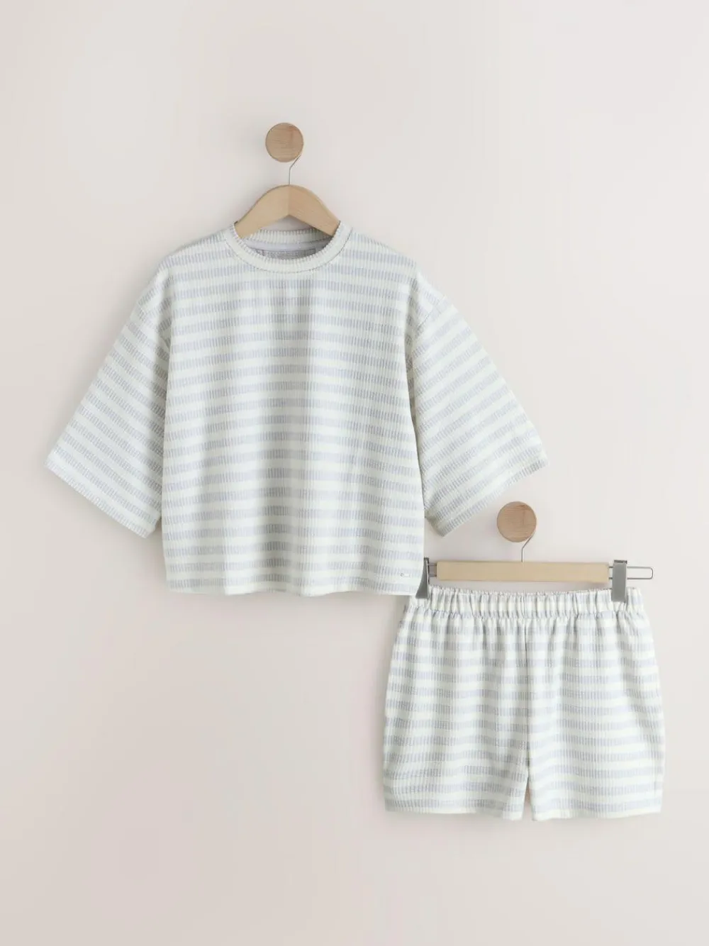 Outlet Next Textured Short Pyjamas Grey Stripe