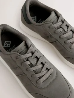 Hot Next Grey Suedette Trainers