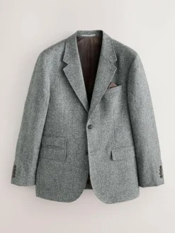 Next Tailored Fit Signature Abraham Moon 100% British Wool Donegal Suit Jacket^ Grey Suits|Blazers & Formal Jackets