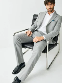 Next Tailored Fit Textured Suit Jacket^ Grey Suits