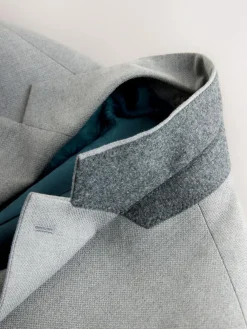 Next Tailored Fit Textured Suit Jacket^ Grey Suits
