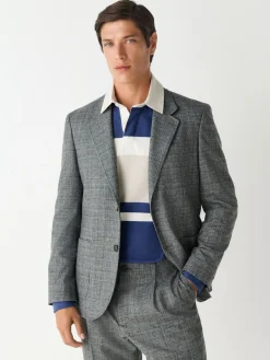 Next Grey Tailored Fit Wool Blend Check Texture Suit Jacket^ Grey Suits