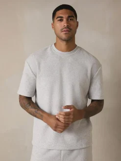 Online Next Towelling Short Sleeve Pyjamas Set Grey