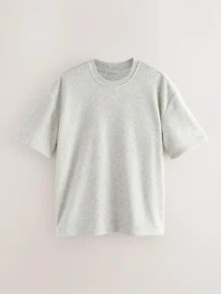 Online Next Towelling Short Sleeve Pyjamas Set Grey