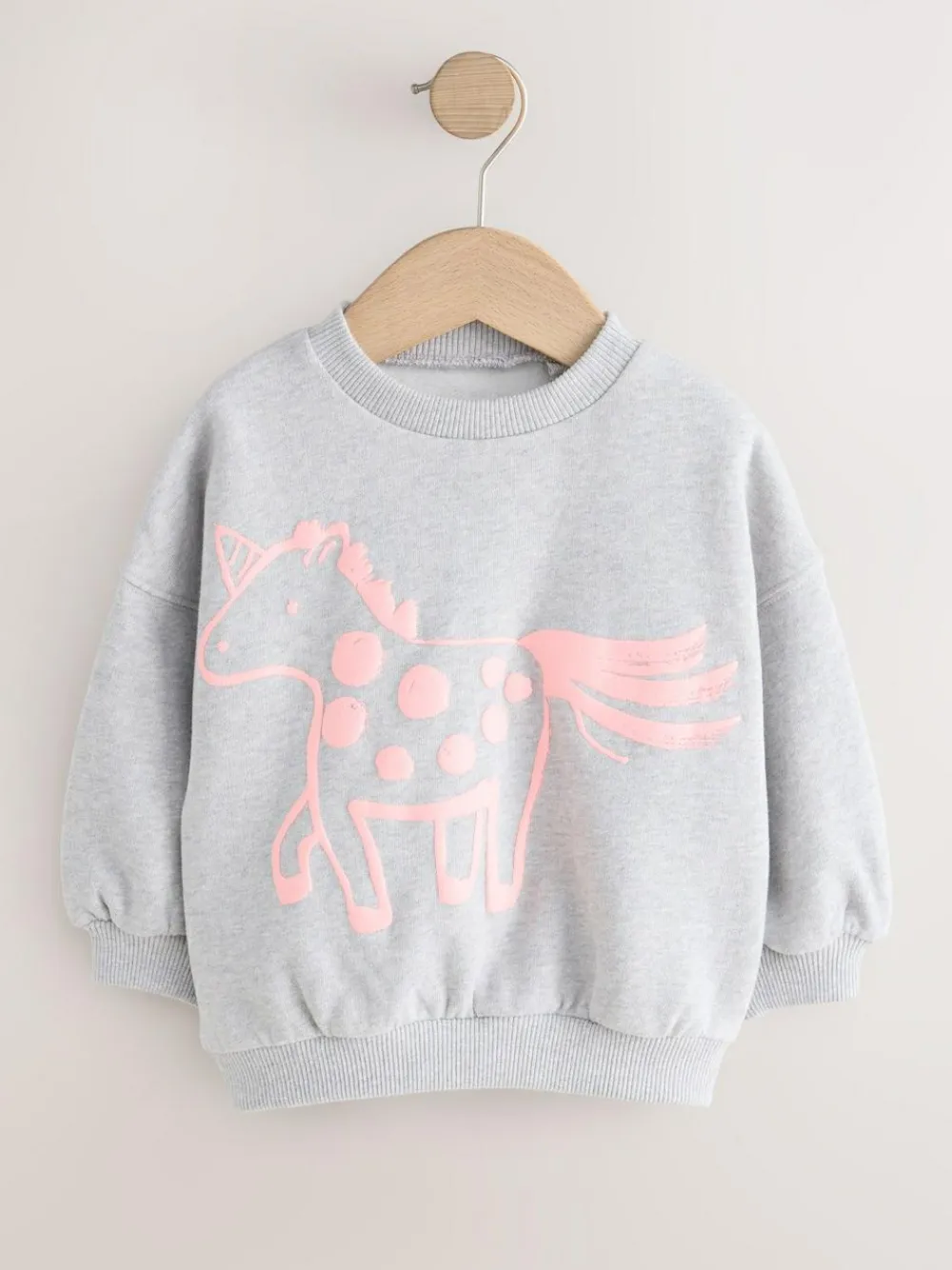 Next Grey Unicorn Crew Neck Sweatshirt (3mths-7yrs)^ Sweatshirts & Hoodies|Nightwear