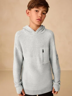 Sale Next Grey Utility Knitted Hoodie (3-16yrs)