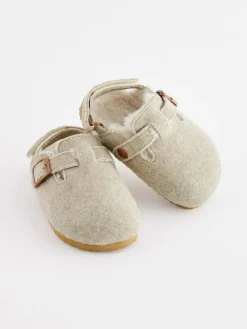 Next Grey Warm Lined Clog Slippers