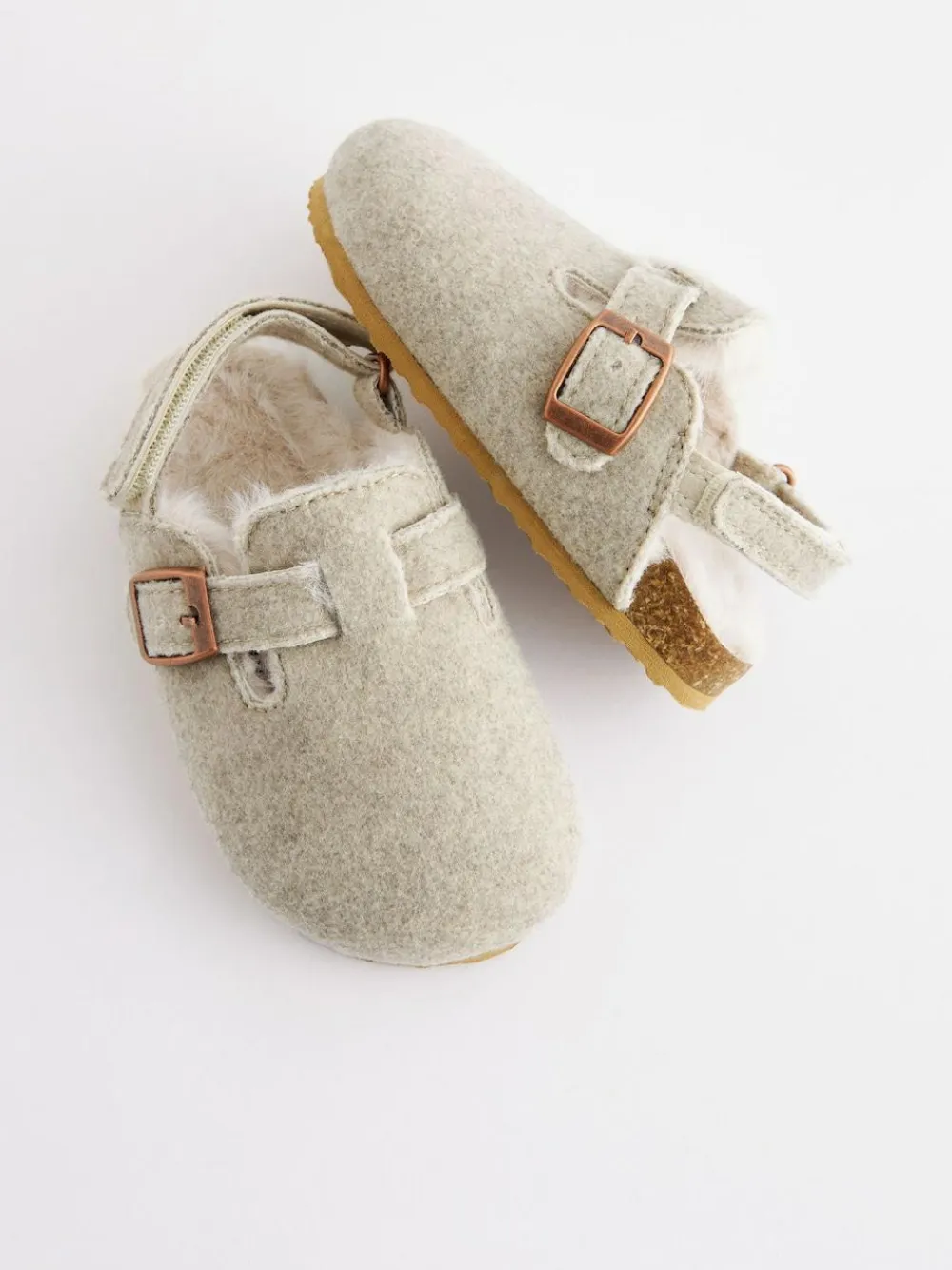 Next Grey Warm Lined Clog Slippers