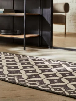 Next Grey Washable Tile Runner^ Rugs & Runners