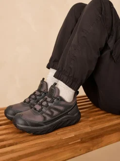 Next Grey Water Resistant Elastic Lace Trainers^BOY Sneakers