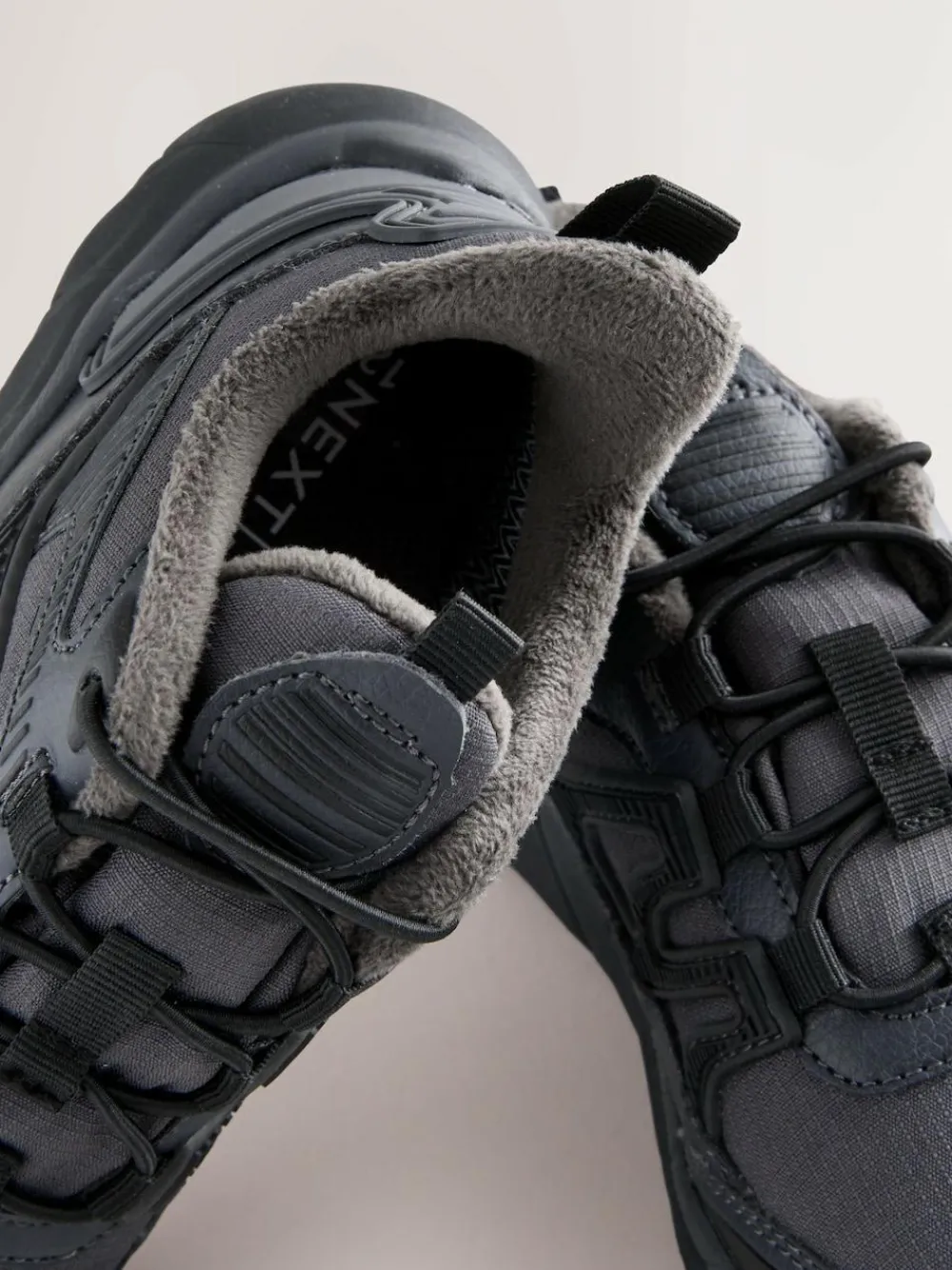 Next Grey Water Resistant Elastic Lace Trainers^BOY Sneakers