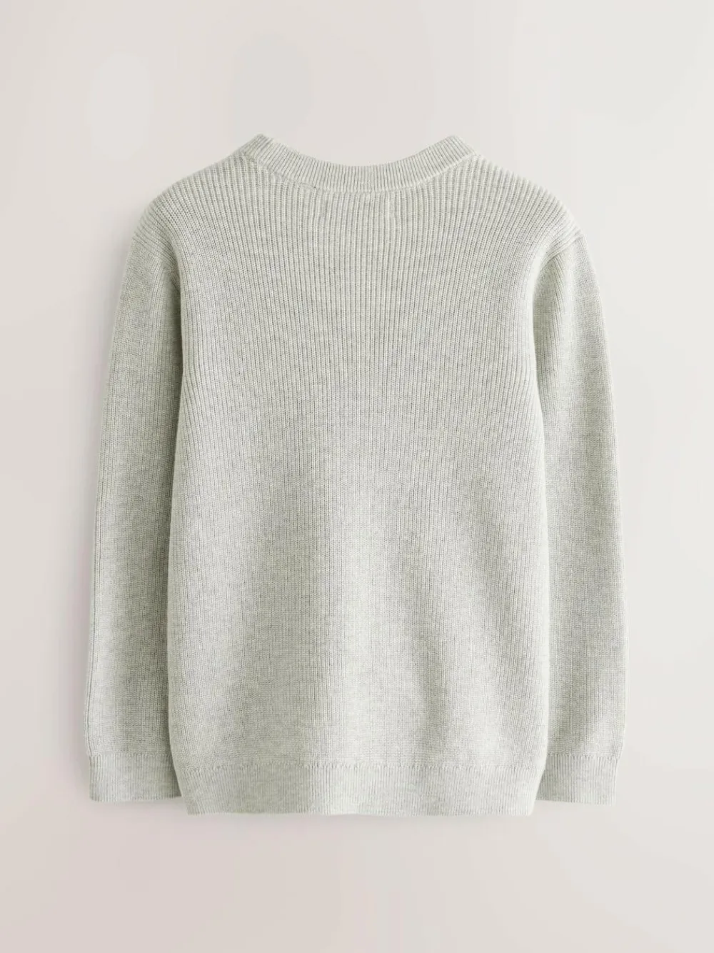 Next Grey Without Stag Cotton Crew Neck Knitted Jumper (3-16yrs)^BOY Knitwear & Sweaters|Knitwear