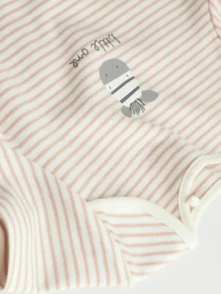 Discount Next Grey Zebra Baby Short Sleeve Bodysuits 100% Cotton 5 Pack