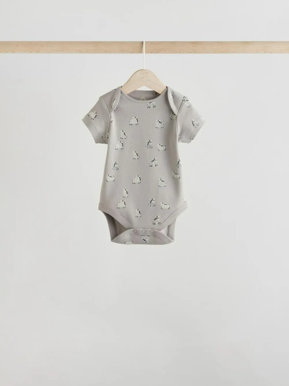 Discount Next Grey Zebra Baby Short Sleeve Bodysuits 100% Cotton 5 Pack