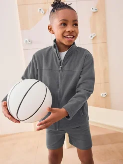 Online Next Zip-Up Fleece Jacket With Pockets (3-16yrs) Grey