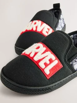 Next Grey/Black Marvel Cupsole Slippers^BOY Nightwear