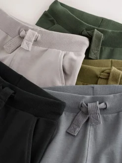 Sale Next Grey/Black/Green Skinny Fit Joggers 5 Pack (3mths-7yrs)