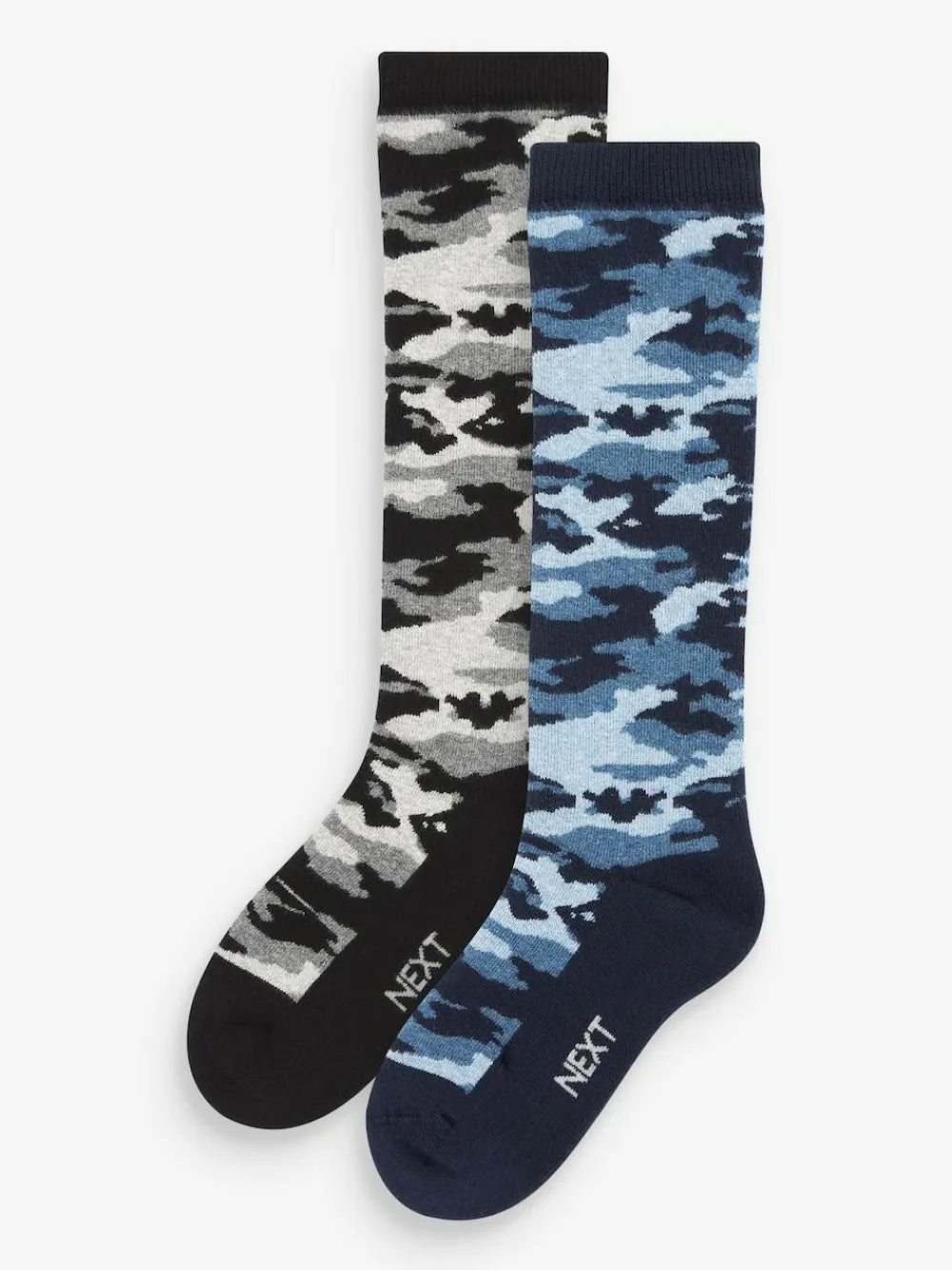 Next Grey/Blue Camouflage Welly Socks 2 Pack^BOY Socks