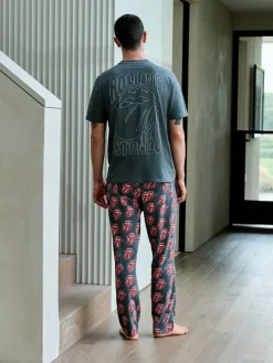 Next Grey/Red The Rolling Stones Short Sleeve Pyjamas Set^ Pyjamas